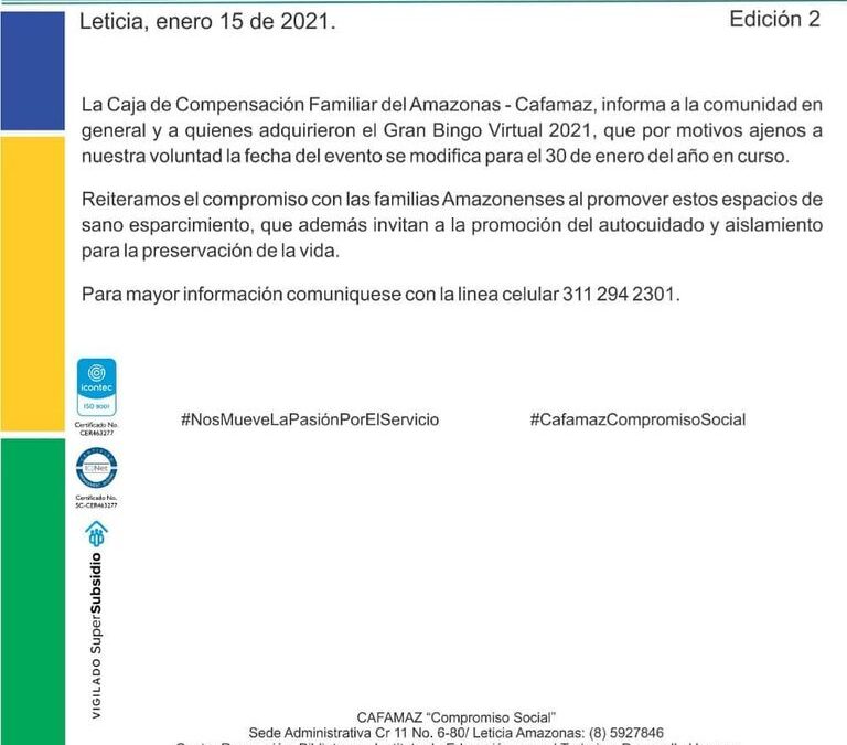 Boletín Informativo Edición 02 | Cafamaz, 2021